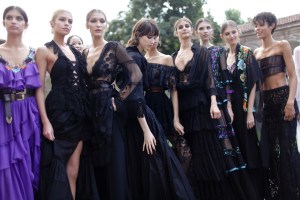 Backstage at Alberta Ferretti Spring 2017
