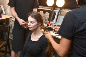 Backstage at Alice + Olivia RTW Spring 2017