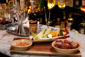 Pinzimonio e bagna càuda and Arancini from Bar Fortuna’s Antipasti offering.