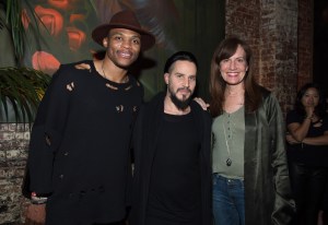 Russell Westbrook, Ben Taverniti and Daniella Vitale at the Barneys Unravel Dinner