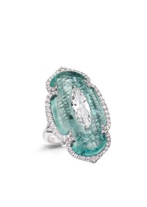 Boghossian diamond and Paraiba tourmaline ring Biennale Paris