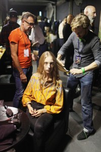 Backstage at Lutz Huelle RTW Spring 2017