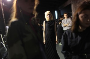 Backstage at Lutz Huelle RTW Spring 2017
