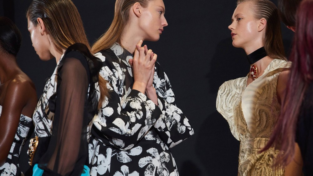 Backstage at Emanuel Ungaro Spring 2017