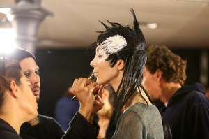 Backstage at Yohji Yamamoto RTW Spring 2017