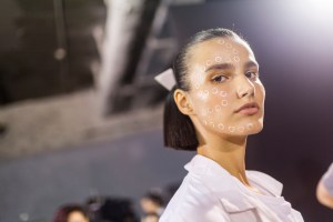Backstage at Issey Miyake RTW Spring 2017