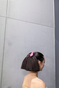 Backstage at Issey Miyake RTW Spring 2017