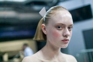 Backstage at Issey Miyake RTW Spring 2017