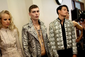 Backstage at Julien Macdonald RTW Spring 2017
