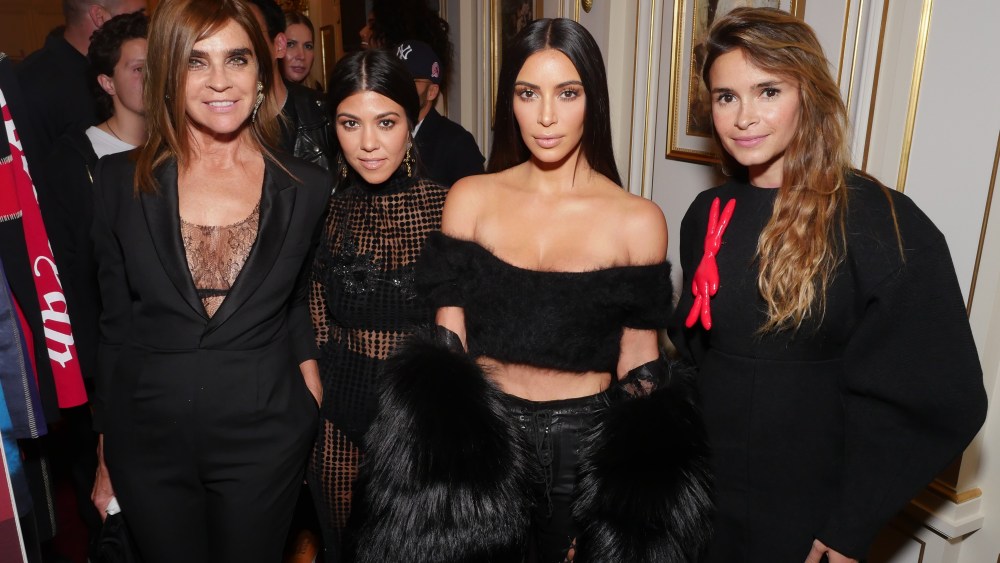 Carine Roitfeld, Kourtney Kardashian, Kim Kardashian, Miroslava Duma