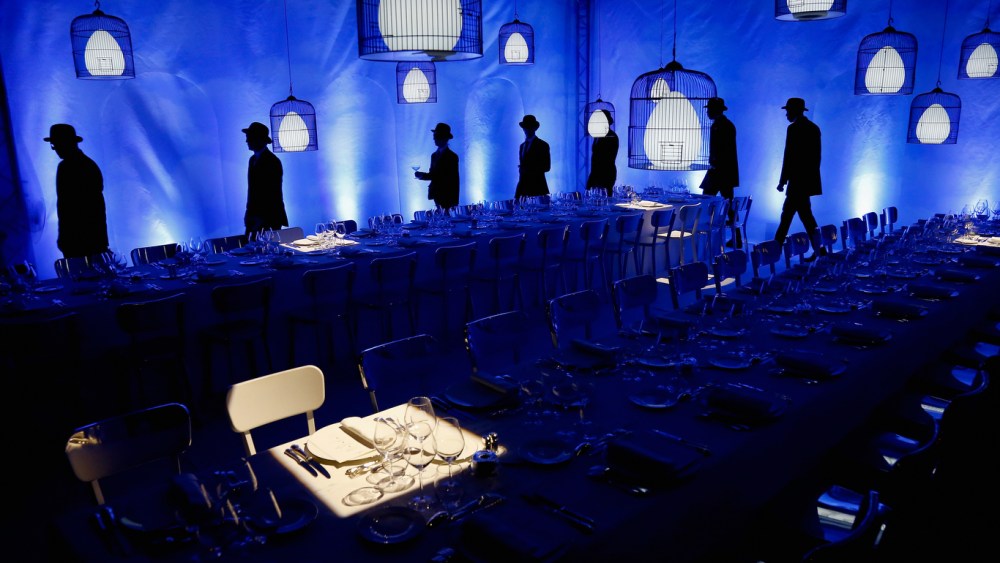 The dinner setting at the Centre Pompidou