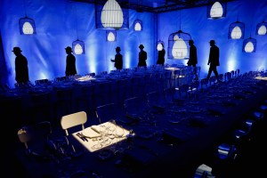 The dinner setting at the Centre Pompidou
