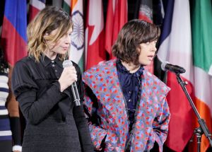 Carrie Brownstein and Aubrey Plaza