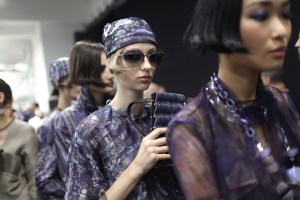 Backstage at Giorgio Armani Spring 2017
