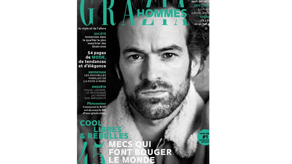 Romain Duris on the cover of Grazia Hommes