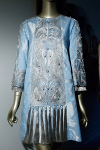Guo Pei designs on display at the Asia Society talk at the Waterfall Mansion.