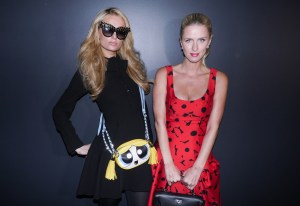Nicky Hilton Rothschild and Paris Hilton Front Row at Jeremy Scott RTW Spring 2017