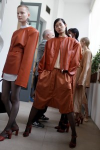 Backstage at Jil Sander Spring 2017