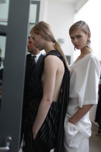 Backstage at Jil Sander Spring 2017