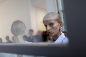 Backstage at Jil Sander Spring 2017