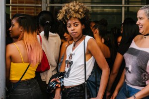 Scenes from Kanye West's open casting call for models.