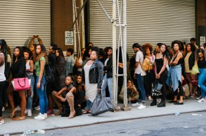 Scenes from Kanye West's open casting call for models.