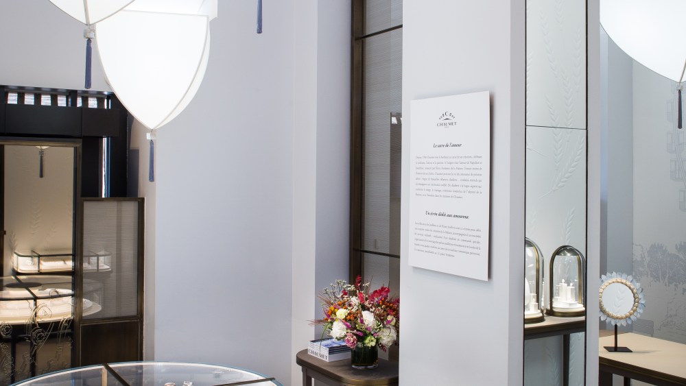 The interior of Chaumet's bridal store