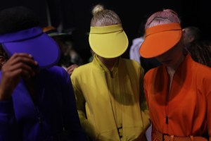 Backstage at Max Mara Spring 2017