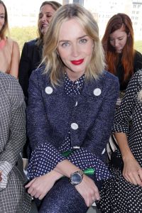 Emily Blunt front row at the Michael Kors Spring show.