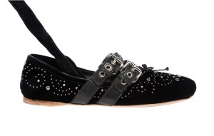 Saks Fifth Avenue: Miu Miu's velvet embellished ballerina flats