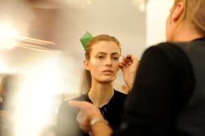 Backstage at Monique Lhuillier RTW Spring 2017