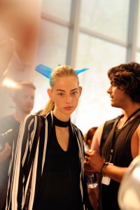 Backstage at Monique Lhuillier RTW Spring 2017