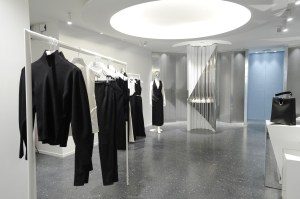 Inside the Mugler boutique on Rue du Faubourg Saint Honoré.