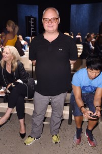 Mickey Boardman front row at the Narciso Rodriguez Spring show.