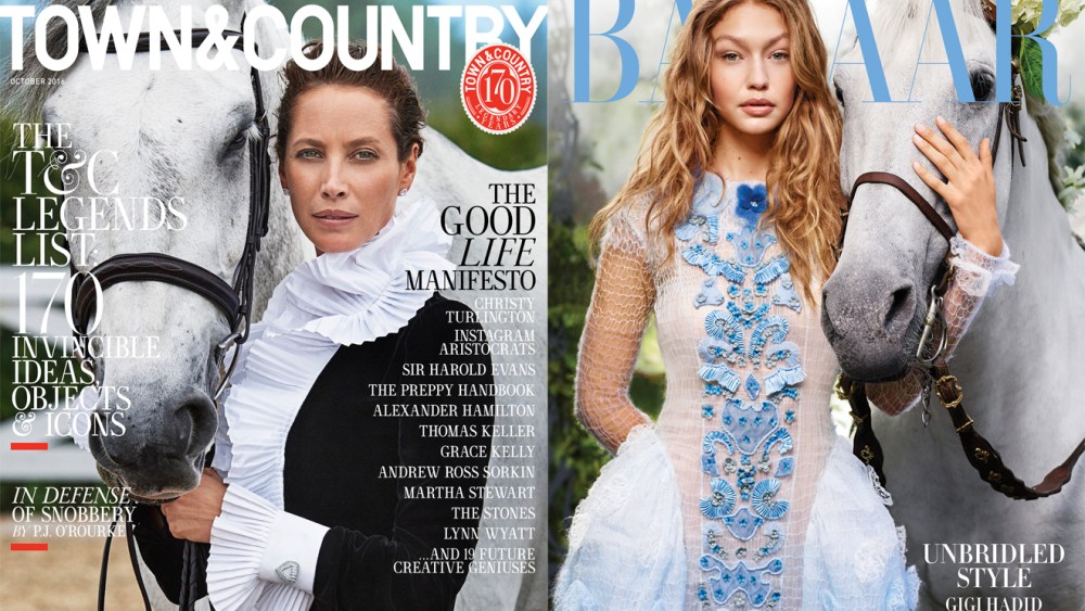 Seeing Double: Hearst's Bazaar and Town & Country Use Horse as Model