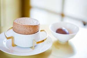 A chocolate soufflé at Ore
