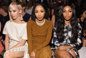 Cleo Wade, Kitty Cash and Diana Gordon front row at Prabal Gurung RTW Spring 2017