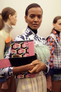 Backstage at Prada Spring 2017