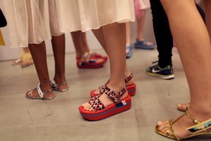Backstage at Prada Spring 2017