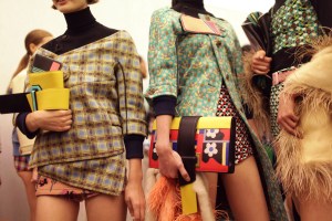 Backstage at Prada Spring 2017