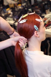 Backstage at Prada Spring 2017