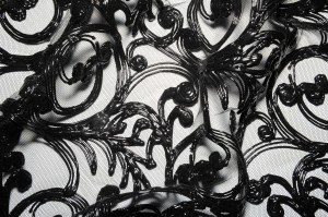 3D silicon swirls on tulle at Jakob Schlaepfer. Premiere Vision Paris