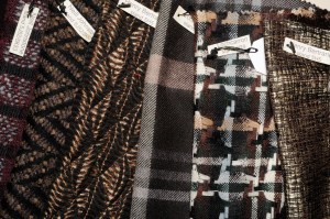 A range of “mysterious dark on darks” from British mills at the UKFT booth. Premiere Vision Paris