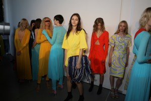 Backstage at Emilio Pucci Spring 2017