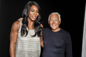Serena Williams and Giorgio Armani in the front row