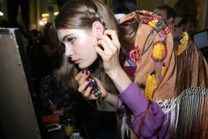 Backstage at Roberto Cavalli Spring 2017