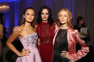 Ella Purnell, Eva Green, and Lauren McCrostie