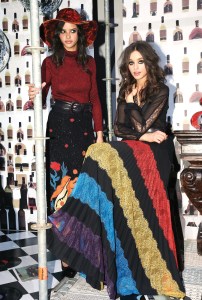 Models at Alice + Olivia disco party.