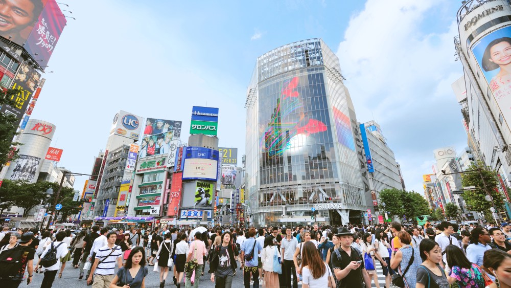 Shibuya crossing in Tokyo.