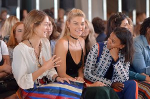Jessica Hart and Liya Kebede in the Front Row at Tory Burch RTW Spring 2017